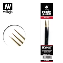 Set 3 pinceles de marta para maquetas y miniaturas details Vallejo