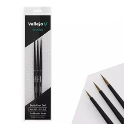 Set 3 pinceles modelismo Definition Pro Modeler Vallejo