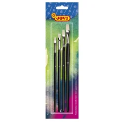 Set 4 Pinceles Planos Pelo Natural Jovi