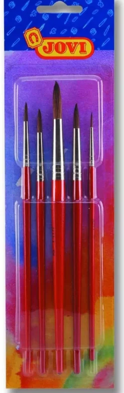 Set 5 Pinceles Redondos Pelo Natural Jovi
