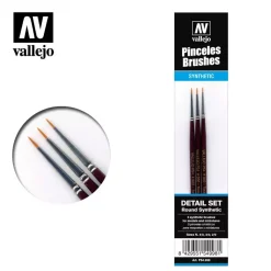 Set 3 pinceles sintéticos para maquetas y miniaturas details Vallejo