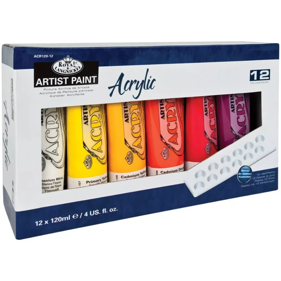 Set 12 Pinturas Acrílicas Royal & Langnickel 120ml