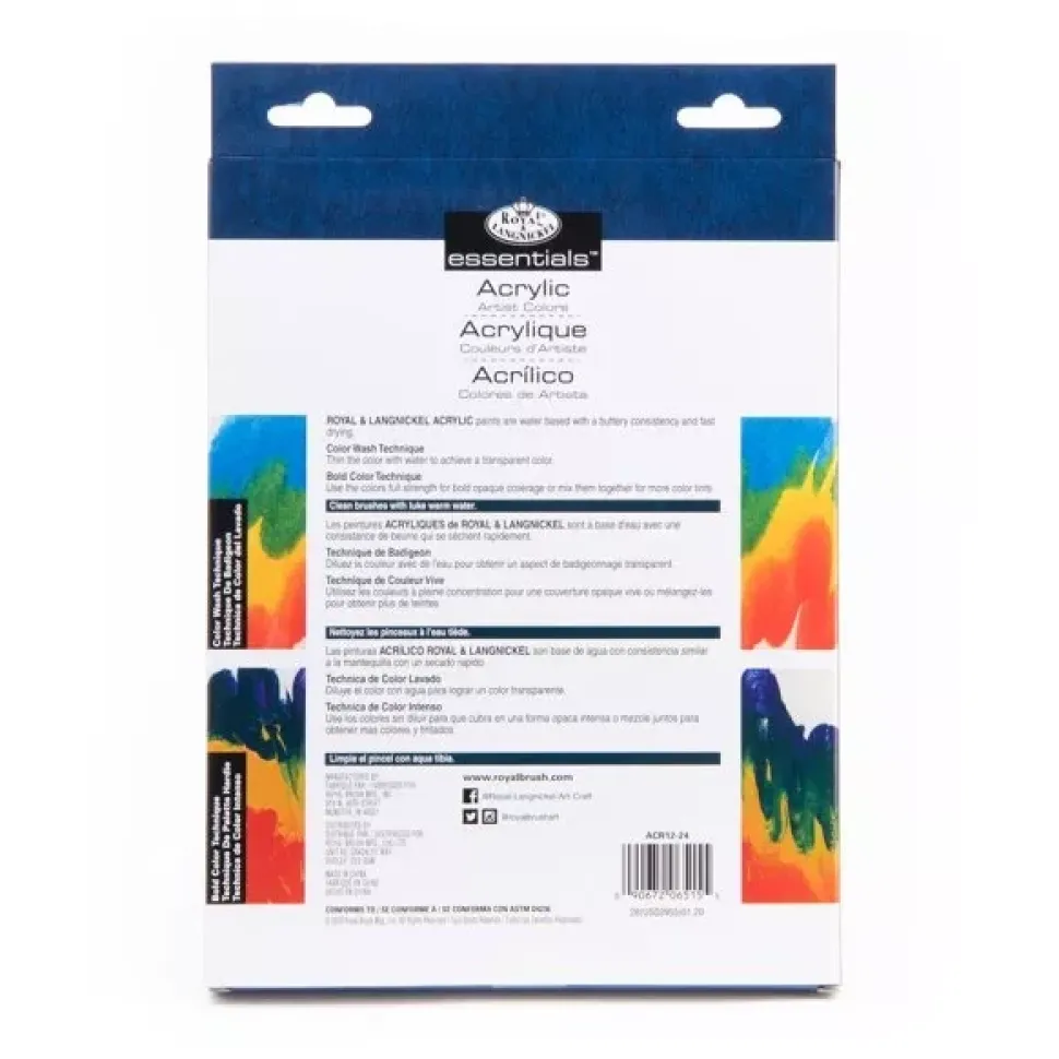 Set 24 Pinturas Acrílicas Royal & Langnickel 12ml
