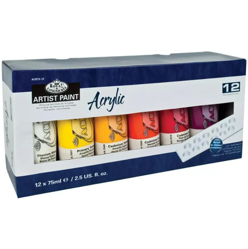 Set 12 Pinturas Acrílicas Royal & Langnickel 75ml