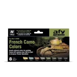 Set 8 pinturas modelismo French Camo Colors Pre-War & WWII Vallejo 17ml