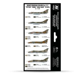 Set 8 pinturas modelismo Russian colors Su-7/17 Fitter from Cold War to 90’s Vallejo 17ml