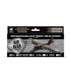 Set 8 pinturas modelismo Soviet/Russian colors Su-25/39 Frogfoot from 80’s to present Vallejo 17ml