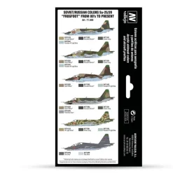 Set 8 pinturas modelismo Soviet/Russian colors Su-25/39 Frogfoot from 80’s to present Vallejo 17ml