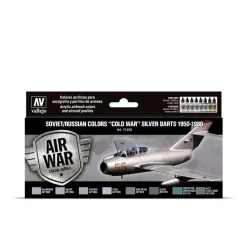 Set 8 pinturas modelismo Soviet/Russian colors Cold War Silver Darts 1950-1980 Vallejo 17ml