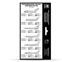 Set 8 pinturas modelismo Soviet/Russian colors Cold War Silver Darts 1950-1980 Vallejo 17ml