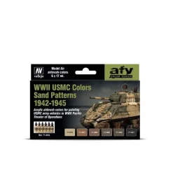 Set 6 pinturas modelismo WWII USMC Colors Sand Patterns 1942-1945 Vallejo 17ml