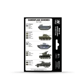 Set 6 pinturas modelismo WWII USMC Colors Green & Grey Patterns 1942-1945 Vallejo 17ml