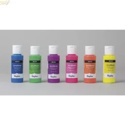 Set 6 Pinturas Neón Surtidas Rayher 60ml