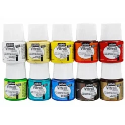 Set 10 pinturas para cristal Vitrea 160 Pebeo 45ml