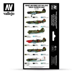 Set 8 pinturas para modelismo 197 Soviet Air Force VVS 1941 to 1943 “Great Patriotic War” Air War Vallejo 17ml