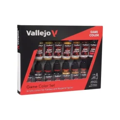 Set 16 pinturas para modelismo 189 Cuero y metal Game Color Vallejo 18ml