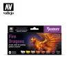 Set 8 pinturas para modelismo 312 Fire Dragons Fantasy Vallejo 17ml