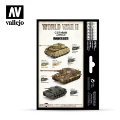Set 6 pinturas para modelismo 205 WWII German Armour Wargames Flames of War Vallejo 17ml