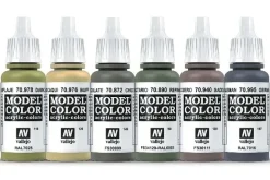 Set 6 pinturas para modelismo 205 WWII German Armour Wargames Flames of War Vallejo 17ml