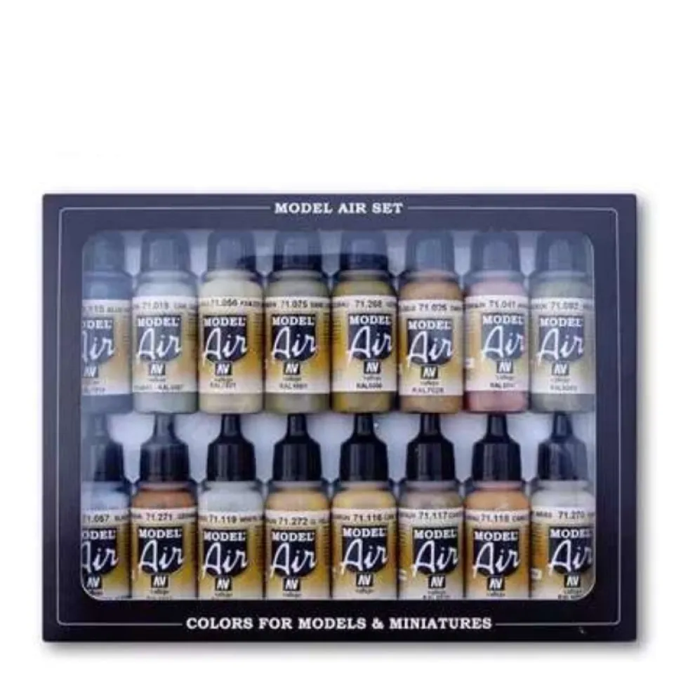 Set 16 pinturas para modelismo 208 German WWII Europe & Africa AFV Vallejo 17ml