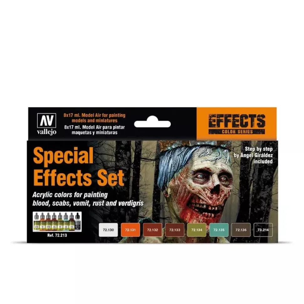 Set 8 pinturas para modelismo 213 Efectos especiales Game Color Effects Vallejo 17ml