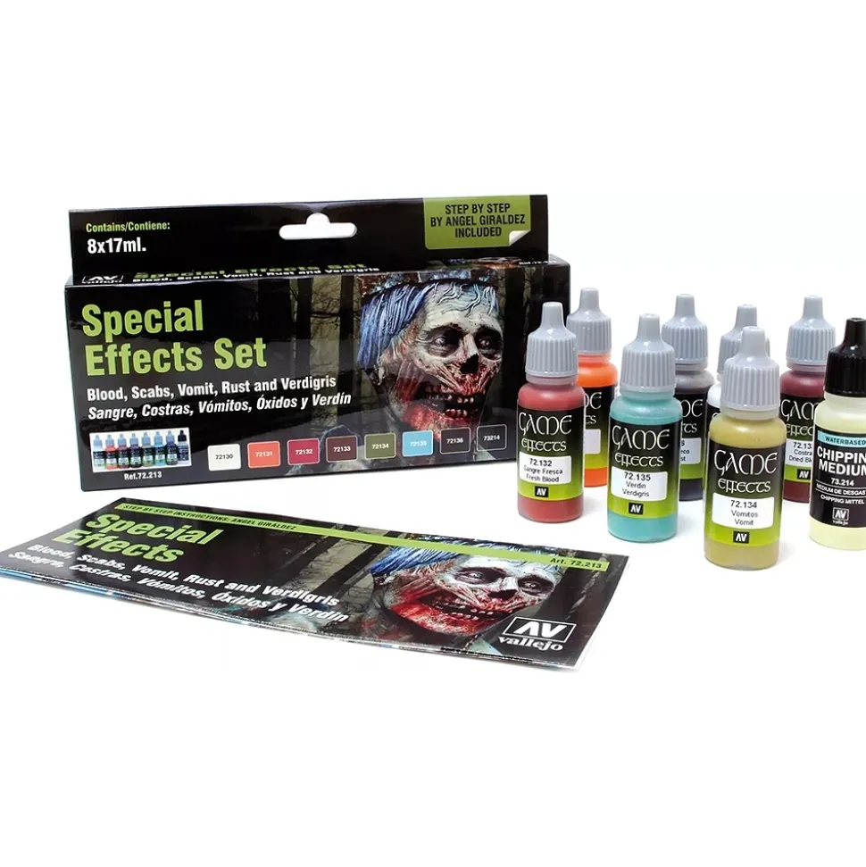 Set 8 pinturas para modelismo 213 Efectos especiales Game Color Effects Vallejo 17ml