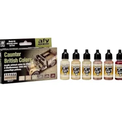 Set 6 pinturas para modelismo 211 British Caunter Colors AFV Vallejo 17ml