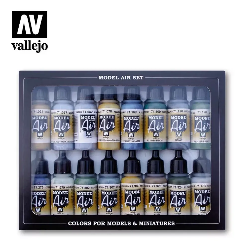 Set 16 pinturas para modelismo 189 WWII British RAF & FAA Air War Vallejo 17ml