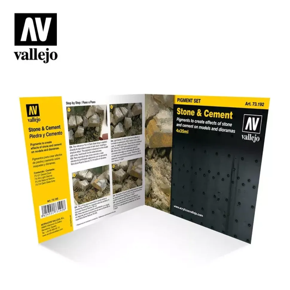 Set 4 pinturas para modelismo 192 Piedra y Cemento Pigments FX Vallejo 35ml