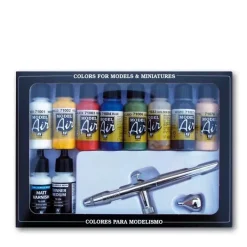 Set 10 pinturas para modelismo 167 Básicos y Aerógrafo Vallejo 17ml