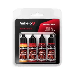 Set 4 pinturas para modelismo 377 Rojos Game Color Vallejo 18ml