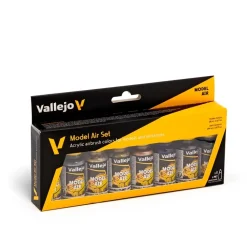 Set 8 pinturas para modelismo 176 Colores Metálicos Model Air Vallejo 17ml