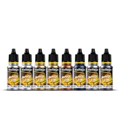 Set 8 pinturas para modelismo 176 Colores Metálicos Model Air Vallejo 17ml