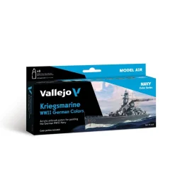 Set 8 pinturas para modelismo 615 Kriegsmarine WWII German Colors Navy Vallejo 17ml