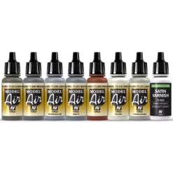 Set 8 pinturas para modelismo 615 Kriegsmarine WWII German Colors Navy Vallejo 17ml