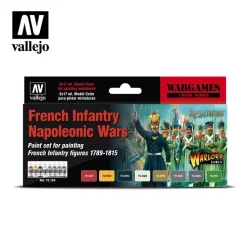Set 8 pinturas para modelismo 164 French Infantry Napoleonic Wars Wargames Napoleonics Vallejo 17ml
