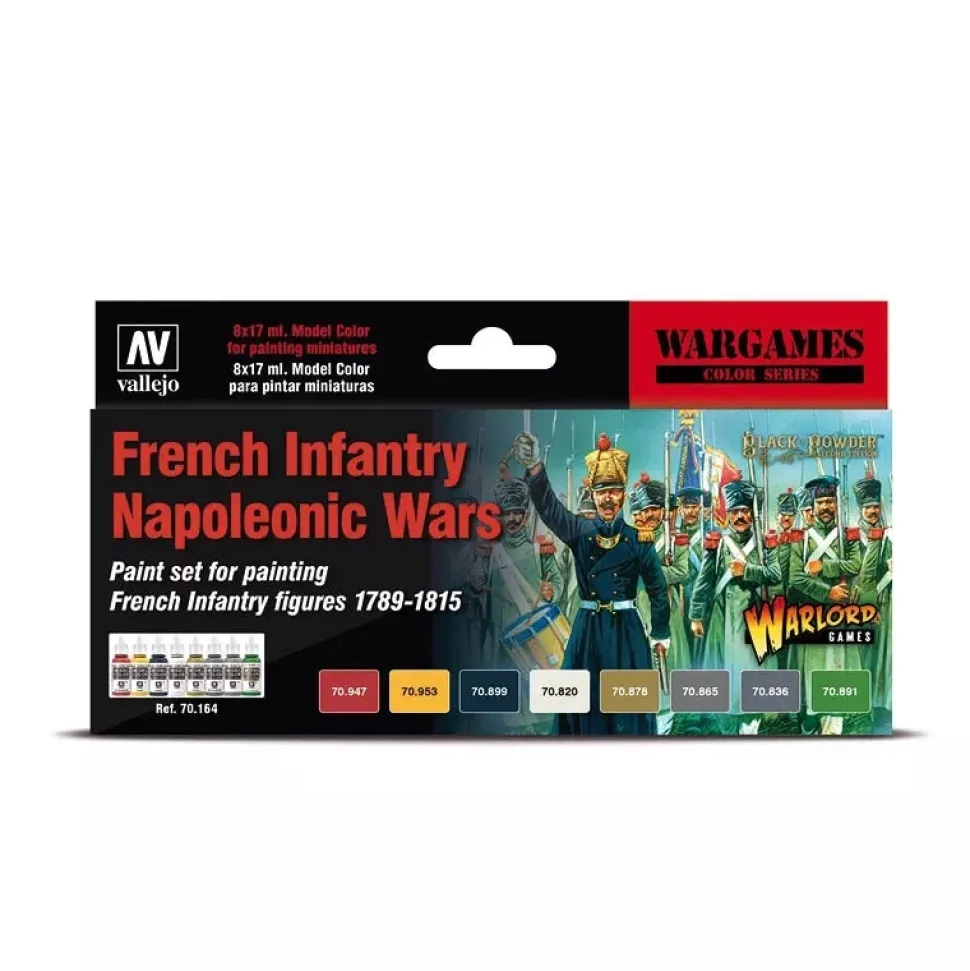 Set 8 pinturas para modelismo 164 French Infantry Napoleonic Wars Wargames Napoleonics Vallejo 17ml