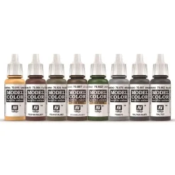 Set 8 pinturas para modelismo 222 WWIII British Armour & Infantry Wargames Flames of War Vallejo 17ml