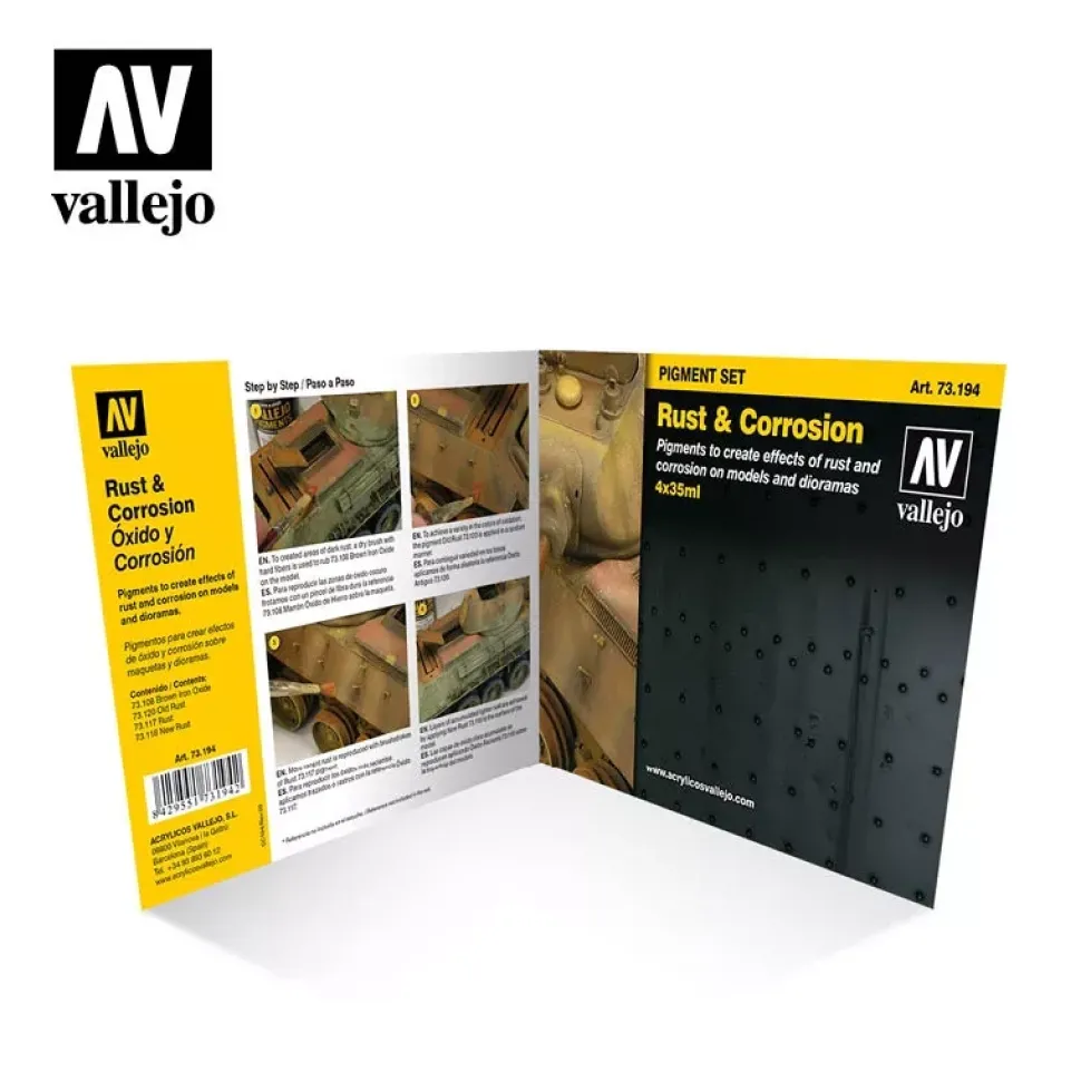 Set 4 pinturas para modelismo 194 Óxido y Corrosión Pigments FX Vallejo 35ml