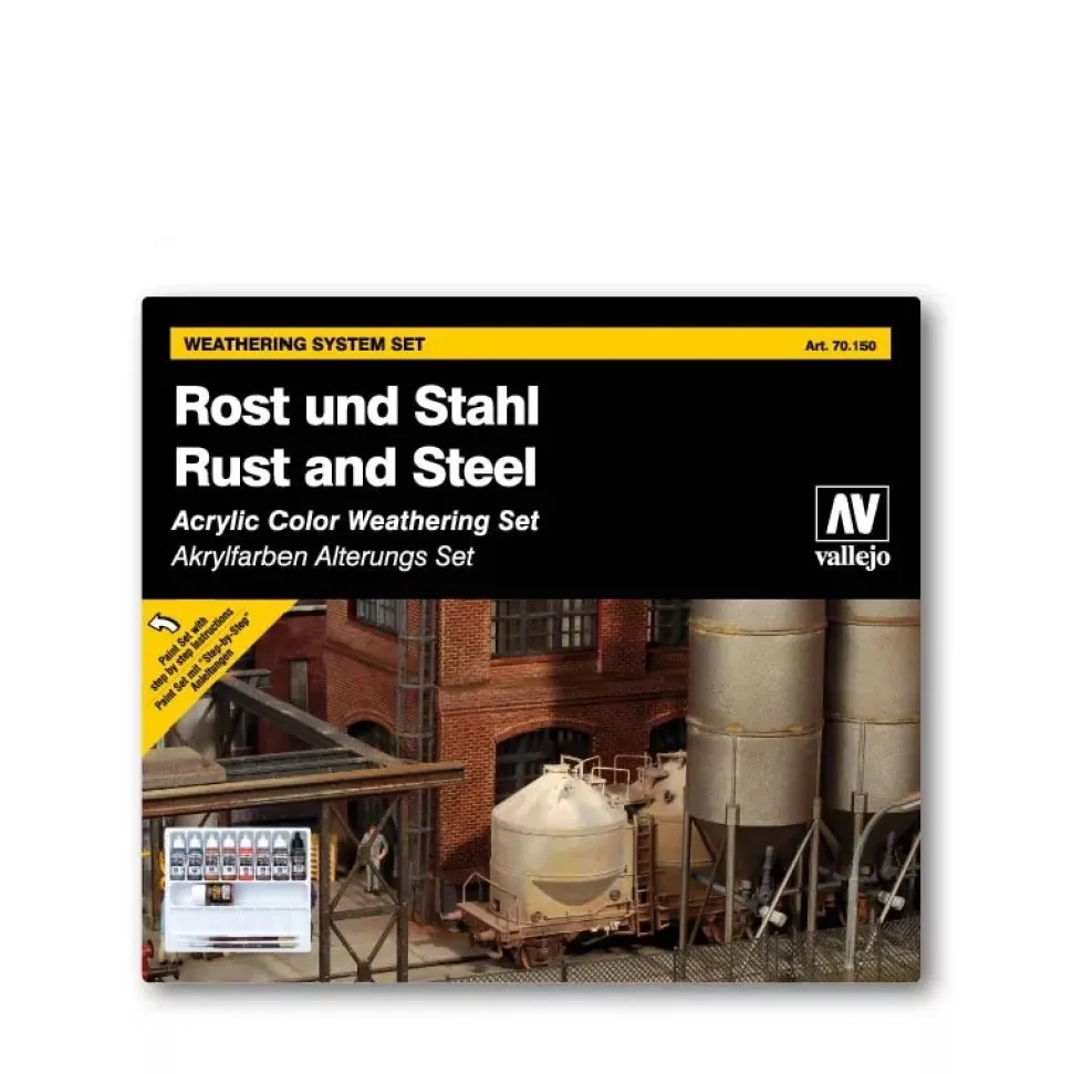 Set 8 pinturas para modelismo 150 Acero y Óxido Game Color Special FX Vallejo 17ml