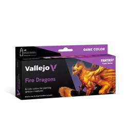 Set 8 pinturas para modelismo 196 Fire Dragons Fantasy Vallejo 18ml