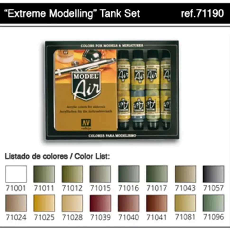 Set 16 pinturas para modelismo 189 WWII Aliados/Alemán Air War Vallejo 17ml