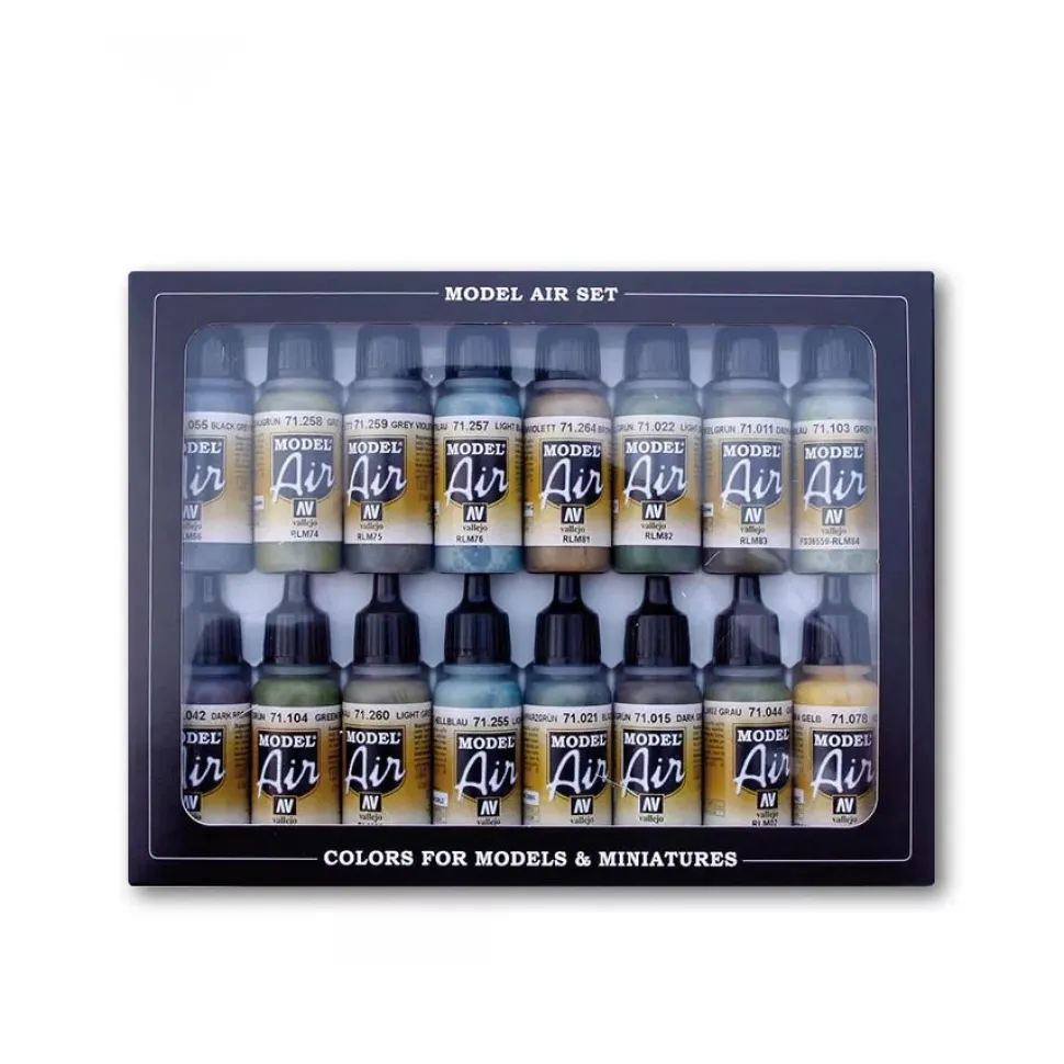 Set 16 pinturas para modelismo 194 Colores RLM Model Air Vallejo 17ml