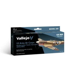 Set 8 pinturas para modelismo 183 US Army Air Corps Mediterranean Theater Operations (MTO) WWII Air War Vallejo 17ml