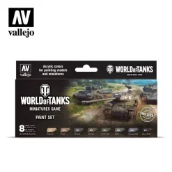 Set 8 pinturas para modelismo 245 Wargames World of Tanks Vallejo 17ml