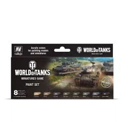 Set 8 pinturas para modelismo 245 Wargames World of Tanks Vallejo 17ml