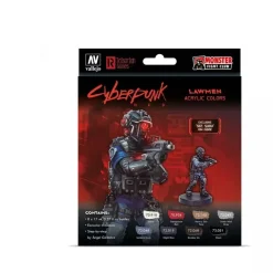 Set 8 pinturas para modelismo 201 Lawmen Cyberpunk Vallejo 17ml