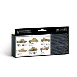 Set 8 pinturas para modelismo 622 WWII British Colors Africa 1939-1943 AFV Vallejo 17ml
