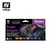 Set 8 pinturas para modelismo 305 Purple Dragons Fantasy Vallejo 17ml