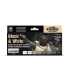 Set 8 pinturas para modelismo 151 Black & White Figure Vallejo 17ml